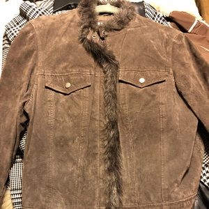 Suede and faux fur jacket